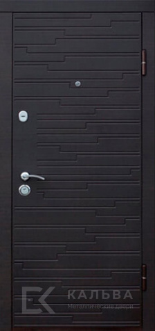 Фото «Металлическая дверь графит с геометрией и панелью в клетку №15»