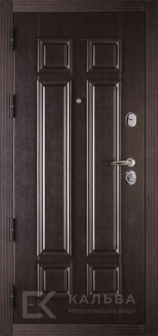 Фото №2 «Стальная дверь с накладкой МДФ орех венге квадратный рисунок №193»