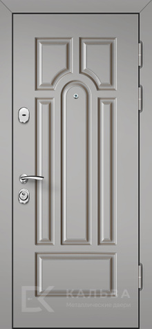 Фото «Металлическая дверь тёмная квадраты внутри серая классика арка №159»